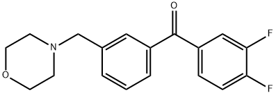 (3,4-二氟苯基)(3-(吗啉甲基)苯基)甲酮, 898792-30-8, 结构式