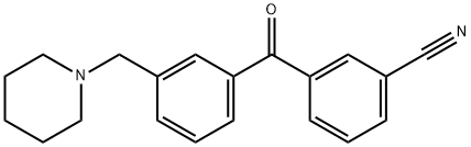 3-(3-(哌啶-1-基甲基)苯甲酰基)苯甲腈, 898792-70-6, 结构式