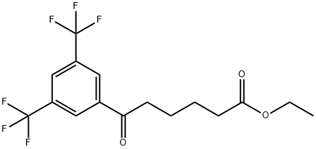 6-(3,5-ジットリフルオロメチルフェニル)-6-オキソヘキサン酸エチル 化学構造式