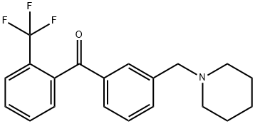 3'-ピペリジノメチル-2-トリフルオロメチルベンゾフェノン 化学構造式