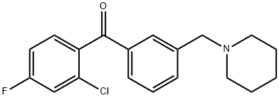 2-CHLORO-4-FLUORO-3'-PIPERIDINOMETHYL BENZOPHENONE Structure