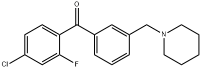 4-CHLORO-2-FLUORO-3'-PIPERIDINOMETHYL BENZOPHENONE Structure