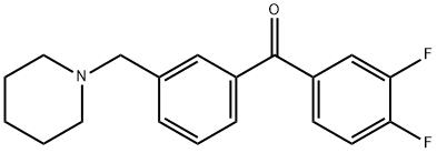 3,4-DIFLUORO-3'-PIPERIDINOMETHYL BENZOPHENONE Struktur