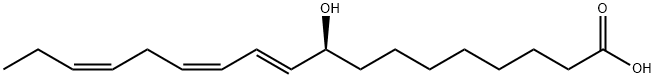 9S-羟基-10E，12Z，15Z-十八碳三烯酸, 89886-42-0, 结构式