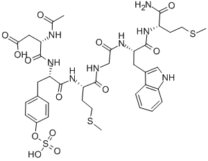 AC-ASP-TYR(SO3H)-MET-GLY-TRP-MET-NH2, 89911-65-9, 结构式