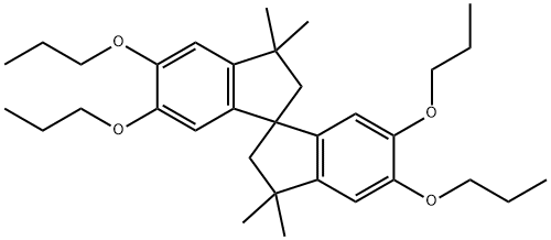 3,3,3',3'-テトラメチル-5,5',6,6'-テトラプロポキシ-1,1'-スピロビインダン 化学構造式