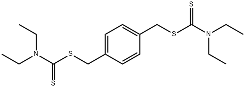 对苯二亚甲基(N,N-二乙基二硫代氨基甲酸酯), 89964-93-2, 结构式