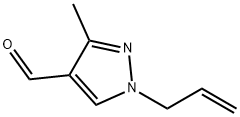 1-アリル-3-メチル-1H-ピラゾール-4-カルブアルデヒド 化学構造式