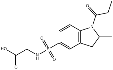 {[(2-methyl-1-propionyl-2,3-dihydro-1H-indol-5-yl)sulfonyl]amino}acetic acid Structure