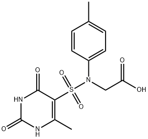 [[(6-methyl-2,4-dioxo-1,2,3,4-tetrahydropyrimidin-5-yl)sulfonyl](4-methylphenyl)amino]acetic acid Structure