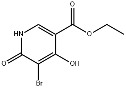 5-ブロモ-4,6-ジヒドロキシニコチン酸エチル 化学構造式
