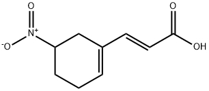 2-Propenoic acid, 3-(5-nitro-1-cyclohexen-1-yl)-, (2E)- Structure