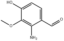 2-アミノ-4-ヒドロキシ-3-メトキシベンズアルデヒド 化学構造式