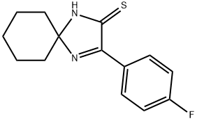 3-(4-Fluorophenyl)-1,4-diazaspiro[4.5]dec-3-ene-2-thione Struktur