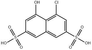 4-クロロ-5-ヒドロキシ-2,7-ナフタレンジスルホン酸 化学構造式