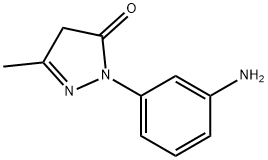 2-(3-アミノフェニル)-2,4-ジヒドロ-5-メチル-3H-ピラゾール-3-オン 化学構造式