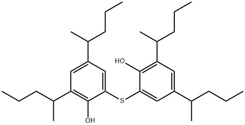 2,2'-チオビス[4,6-ビス(1-メチルブチル)フェノール] 化学構造式