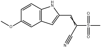 3-(5-methoxy-1H-indol-2-yl)-2-(methylsulfonyl)acrylonitrile Struktur