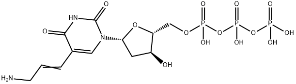 三りん酸((2R,3S,5R)-5-(5-(3-アミノプロピル)-2,4-ジオキソ-3,4-ジヒドロピリミジン-1(2H)-イル)-3-ヒドロキシテトラヒドロフラン-2-イル)メチル四水素 化学構造式