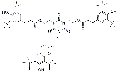 3,5-DI-TERT-BUTYL-4-HYDROXY-HYDROCINNAMIC ACID TRIESTER OF 1,3,5-TRIS(2-HYDROXYETHYL)-S-TRIAZINE-2,4,6-(1H,3H,5H)-TRIONE 化学構造式