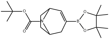3-(4,4,5,5-テトラメチル-1,3,2-ジオキサボロラン-2-イル)-8-アザビシクロ[3.2.1]オクタ-2-エン-8-カルボン酸tert-ブチル 化学構造式