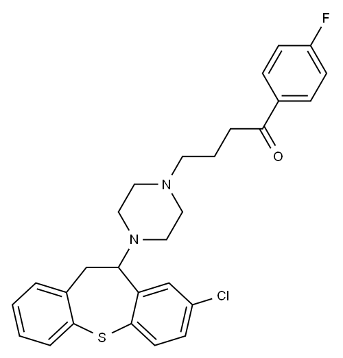 2-Chloro-11-[4-[3-(4-fluorobenzoyl)propyl]piperazino]-10,11-dihydrodibenzo[b,f]thiepin 结构式