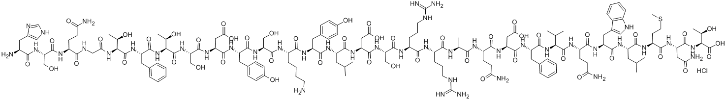 胰高血糖素氢氯化物(人), 9007-92-5, 结构式