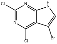 5-ブロモ-2,4-ジクロロ-7H-ピロロ[2,3-D]ピリミジン 化学構造式
