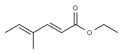 (2E,4E)-4-Methyl-2,4-hexadienoic Acid Ethyl Ester, 90107-62-3, 结构式