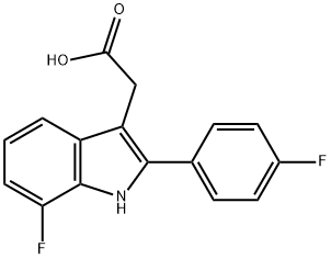 [7-Fluoro-2-(4-fluoro-phenyl)-1H-indol-3-yl]-acetic acid Structure