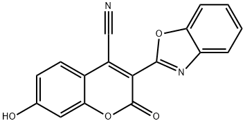 3-(2-BENZOXAZOLYL)-4-CYANO-7-HYDROXYCOUMARIN Structure