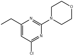4-(4-クロロ-6-エチルピリミジン-2-イル)モルホリン 化学構造式