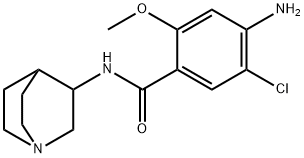rac-4-アミノ-5-クロロ-2-メトキシ-N-(キヌクリジン-3α*-イル)ベンズアミド 化学構造式