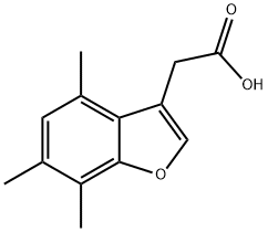 (4,6,7-トリメチル-1-ベンゾフラン-3-イル)酢酸 化学構造式