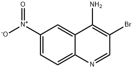4-アミノ-3-ブロモ-6-ニトロキノリン 化学構造式