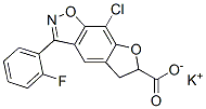 8-Chloro-3-(2-fluorophenyl)-5,6-dihydrofuro[3,2-f]-1,2-benzisoxazole-6-carboxylic acid potassium salt Struktur