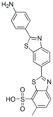 [2,6'-Bibenzothiazole]-7-sulfonic acid, 2'-(4-aminophenyl)-6-methyl-, diazotized, coupled with diazotized aniline, diazotized 2-(4-aminophenyl)-6-methyl-7-benzothiazolesulfonic acid and resorcinol, sodium salts Structure