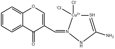DICHLORO(2Z)-2-[(4-OXO-4H-1-BENZOPYRAN-3-YL)METHYLENE]HYDRAZINECARBOTHIOAMIDE COPPER COMPLEX|AKT 抗化剂