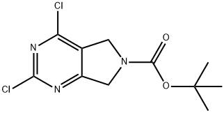 TERT-BUTYL 2,4-DICHLORO-5H-PYRROLO[3,4-D]PYRIMIDINE-6(7H)-CARBOXYLATE Structure