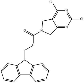(9H-FLUOREN-9-YL)METHYL 2,4-DICHLORO-5H-PYRROLO[3,4-D]PYRIMIDINE-6(7H)-CARBOXYLATE 化学構造式