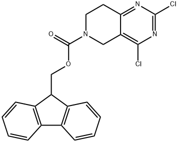 N-FMOC-2,4-二氯-5,6,8-三氢吡啶并[3,4-D]嘧啶 结构式