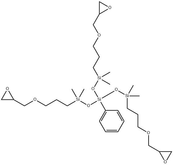 トリス(グリシドキシプロピルジメチルシロキシ)フェニルシラン 化学構造式