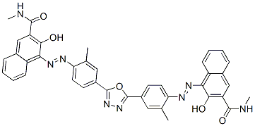 4,4'-[1,3,4-oxadiazole-2,5-diylbis[(2-methyl-4,1-phenylene)azo]]bis[3-hydroxy-N-methylnaphthalene-2-carboxamide] 结构式