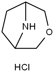 3-OXA-8-AZABICYCLO[3.2.1]OCTANE, HYDROCHLORIDE (1:1) 化学構造式