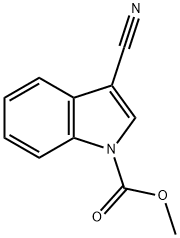 3-cyano-1-methoxycarbonylindole Struktur