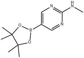 2-メチルアミノピリミジン-5-ボロン酸ピナコールエステル 化学構造式
