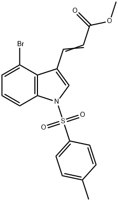 4-BROMO-3-(2-METHOXYCARBONYLETHENYL)-1-(4-METHYLPHENYLSULFONYL)INDOLE 结构式