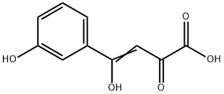 (3Z)-4-ヒドロキシ-4-(3-ヒドロキシフェニル)-2-オキソブト-3-エン酸 化学構造式