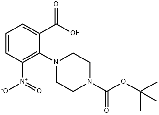 4-(2-CARBOXY-6-NITRO-PHENYL)-PIPERAZINE-1-CARBOXYLIC ACID TERTIER-BUTYL ESTER Structure