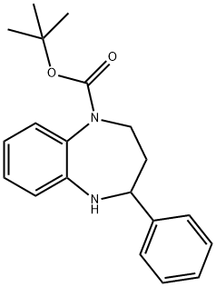4-苯基-2,3,4,5-四氢苯并[B][1,4]二氮杂卓-1-羧酸叔丁酯 结构式